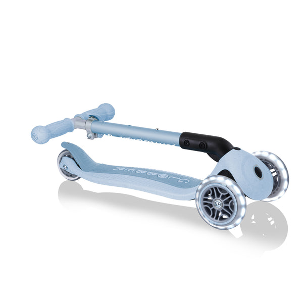 Globber Junior Ecologic Foldable Lights 3 Wheel Scooter.