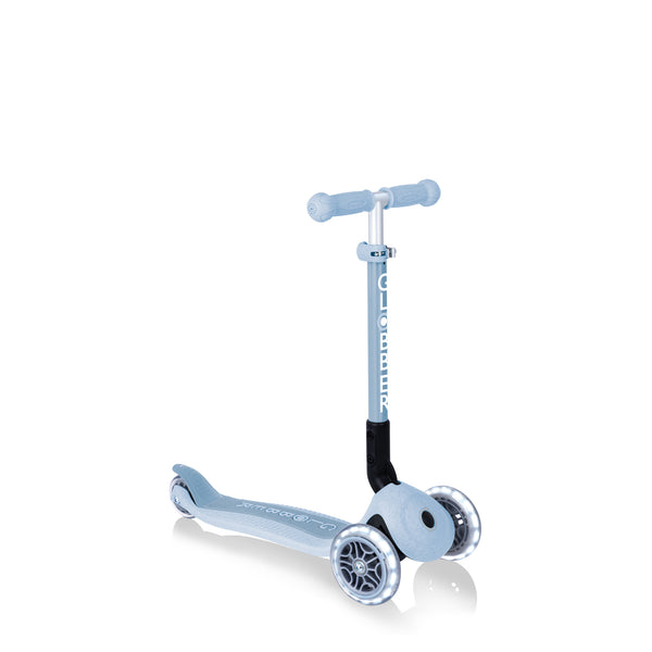 Globber Junior Ecologic Foldable Lights 3 Wheel Scooter.