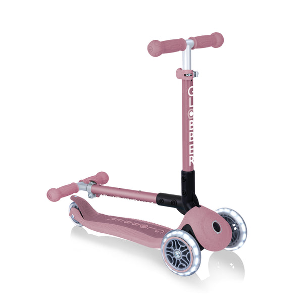 Globber Junior Ecologic Foldable Lights 3 Wheel Scooter.