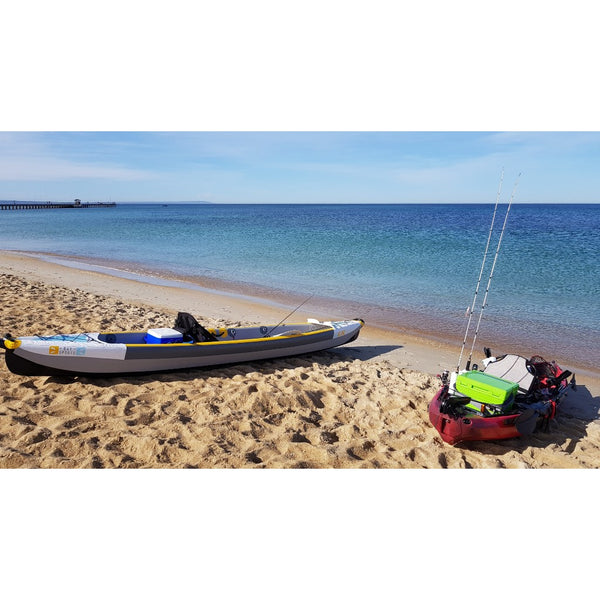 Bay Sports 100% Drop Stitch INflatable Air Glide 473  Kayak On beach