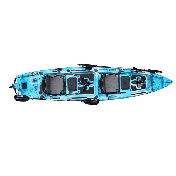 Pedal Pro Fish - 4.1m Tandem Flap-Powered Fishing Kayak blue camo 7