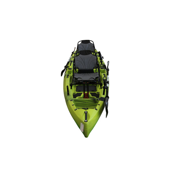 Pedal Pro Fish - 4.1m Tandem Flap-Powered Fishing Kayak apple green black camo 2