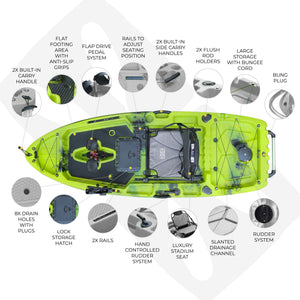 Pedal Pro Fish - 2.5m Flap-Powered Fishing Kayak.