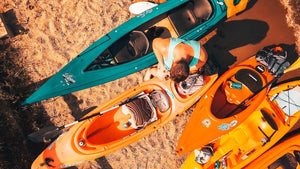Recycling plastic kayaks.