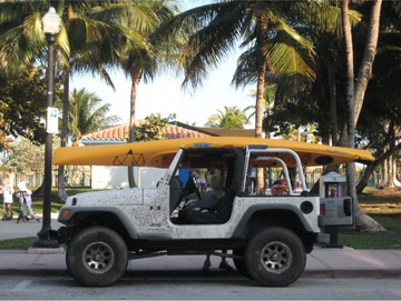 Transporting kayak or surf ski on vehicle