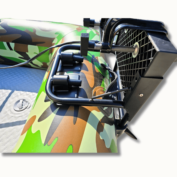 AirGlide Angler Pro 10 - inflatable fishing kayak (motor bracket view)