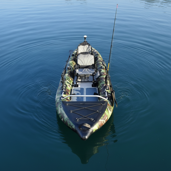 Air Glide Angler Pro 14 inflatable fishing kayak (front on view)
