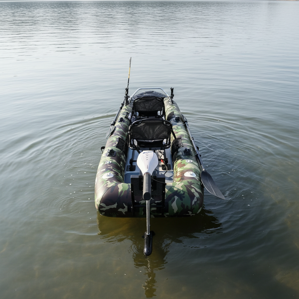 Air Glide Angler Pro 14 inflatable fishing kayak (rear view)
