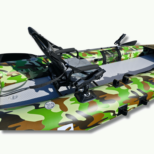 AirGlide Angler Pro 10 - inflatable fishing kayak (side seat view)