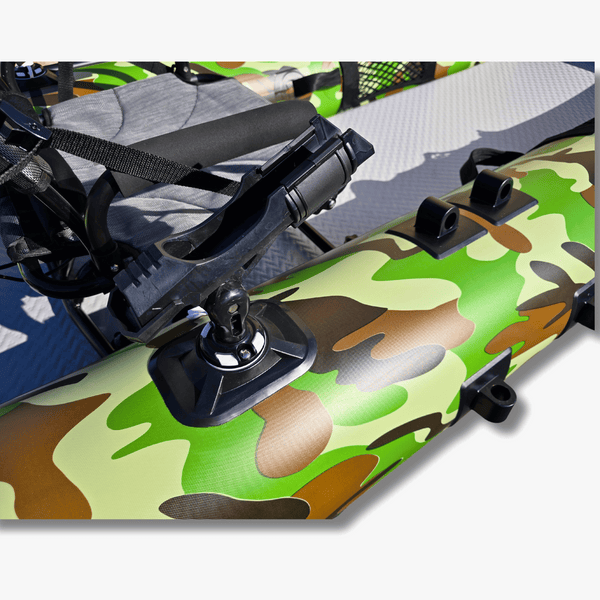 AirGlide Angler Pro 10 - inflatable fishing kayak (rod holder view)