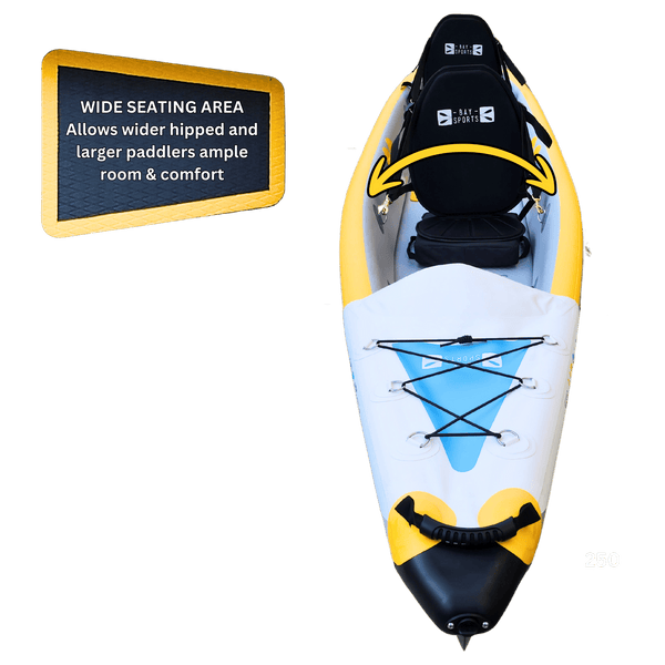 Air Glide 473 tandem inflatable kayak with extra wide bow