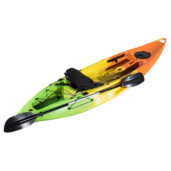 Nero 3m sit on top recreational kayak green yellow orange rear