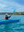 Speedy 3.4m kayak with woman paddling on water aqua colour