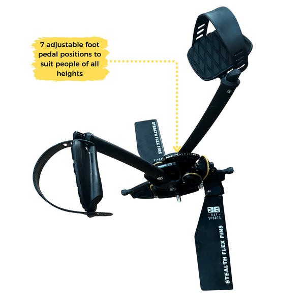 Bay Sports StealthFlex Kick Up Fin Drive System (fins parallel, front angle)