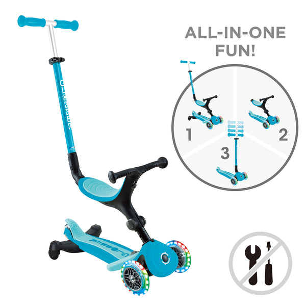Globber Go Up Active Lights 360 Convertible Scooter