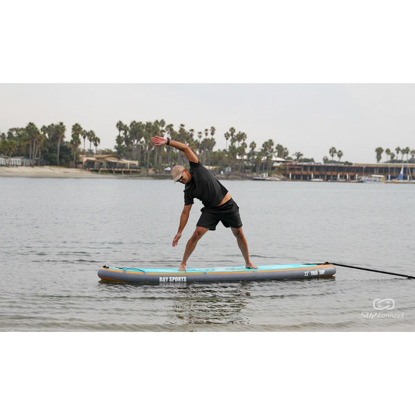 11' Mandala Series - Inflatable Yoga Stand Up Paddle Board lady on board