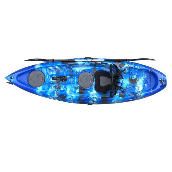 Bighead Angler 2.65m Fishing Kayak Blue White Black Top Angle