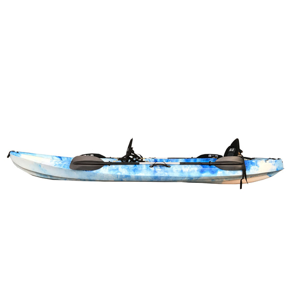 Bay Sports Nereus White Blue Tandem 2 Person Kayak Side view