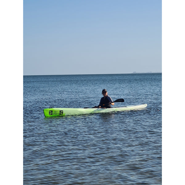 Bay Sports NK Breeze V5 5m Surf Ski HDPE White/Green on water