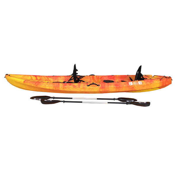 Bay Sports Nereus Yellow Orange Tandem 2 Person Kayak Side View