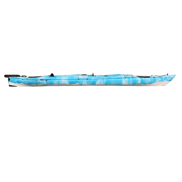 Bay Sports Hug Sit In 2-Person Double Touring Sea Kayak White Blue Side View