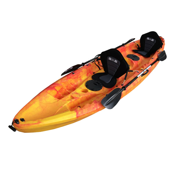 Nereus 2 - 3.7m Sit On Top Family 3-Person Kayak-Fishing Kayak-Bay Sports-Yellow/Red-Bay Sports