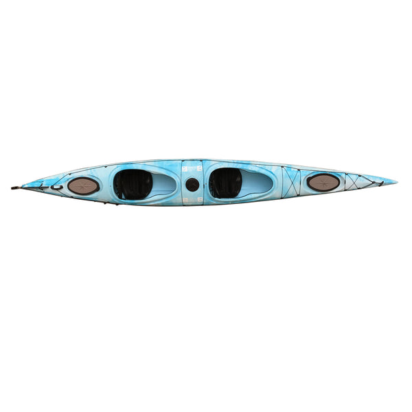 Bay Sports Hug Sit In 2-Person Double Touring Sea Kayak White Blue Top View