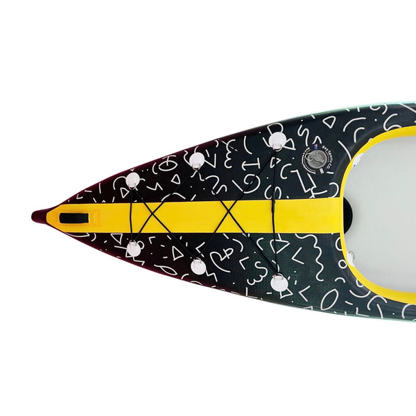 Air Glide Advance 426 tandem drop stitch inflatable kayak yellow/black rear deck