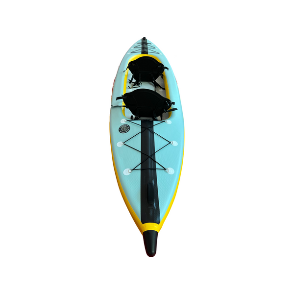 Air Glide Advance 426 tandem drop stitch inflatable kayak yellow/blue 1
