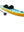 Air Glide Advance 426 tandem drop stitch inflatable kayak yellow/blue deck side view