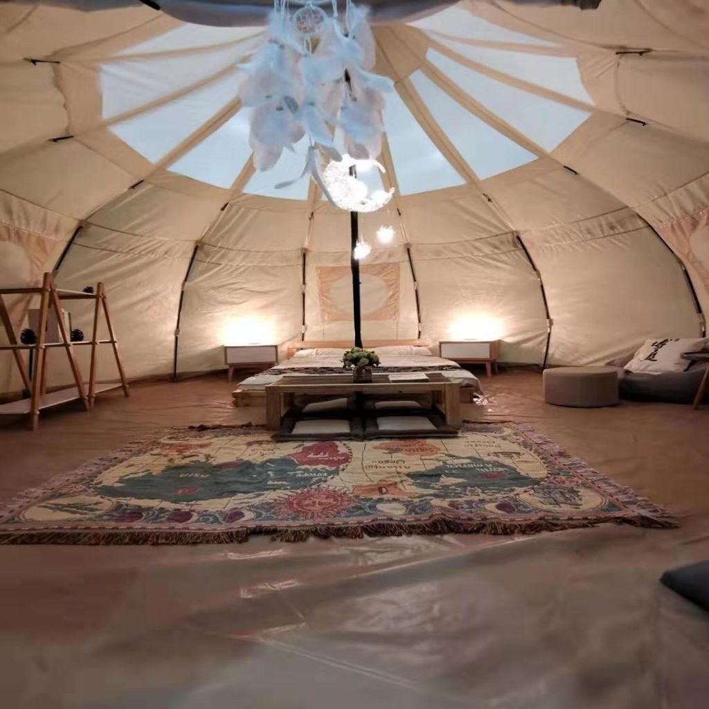 Luxury Canvas Celestial 5m Transparent Roof Tent Family Glamping Tents Bay Sports