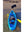ClearView 2 Clear Bottom Kayak Blue on Beach with Pig (rear view)