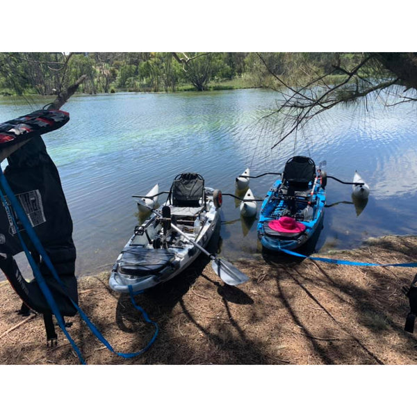 Pedal Pro Fish kayak Bay Sports with Outrigger Stabiliser Kit
