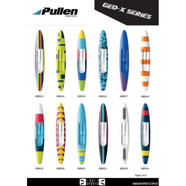 12 models of ocean skis including with colourful and plain designs