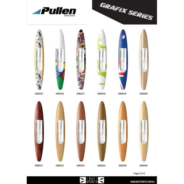 12 models of ocean skis including with colourful and wooden designs
