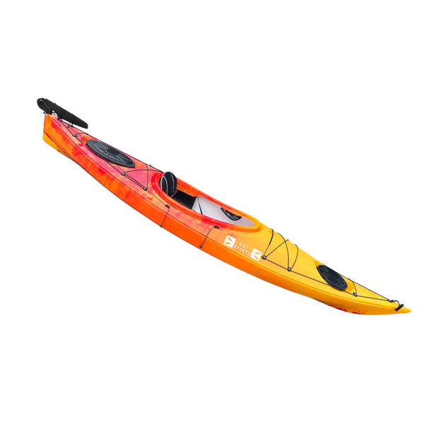 Aquanauta Pro 2022 - 3.3m Single Sit In Kayak side view yellow/red