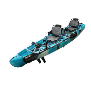 Pedal Pro Fish - 4.1m Tandem Flap-Powered Fishing Kayak blue camo 1