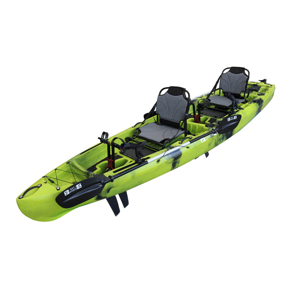 Pedal Pro Fish - 4.1m Tandem Flap-Powered Fishing Kayak apple green black camo 1