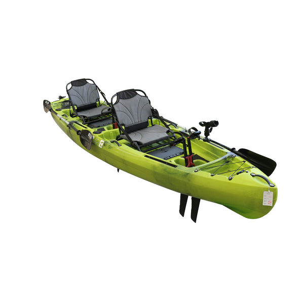 Pedal Pro Fish - 4.1m Tandem Flap-Powered Fishing Kayak apple green black camo 3