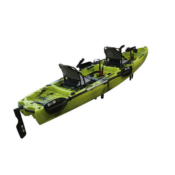 Pedal Pro Fish - 4.1m Tandem Flap-Powered Fishing Kayak apple green black camo 9