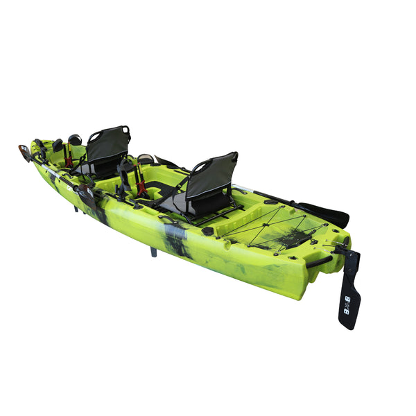 Pedal Pro Fish - 4.1m Tandem Flap-Powered Fishing Kayak apple green black camo 4