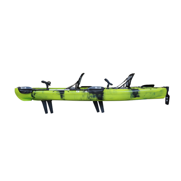Pedal Pro Fish - 4.1m Tandem Flap-Powered Fishing Kayak apple green black camo 5