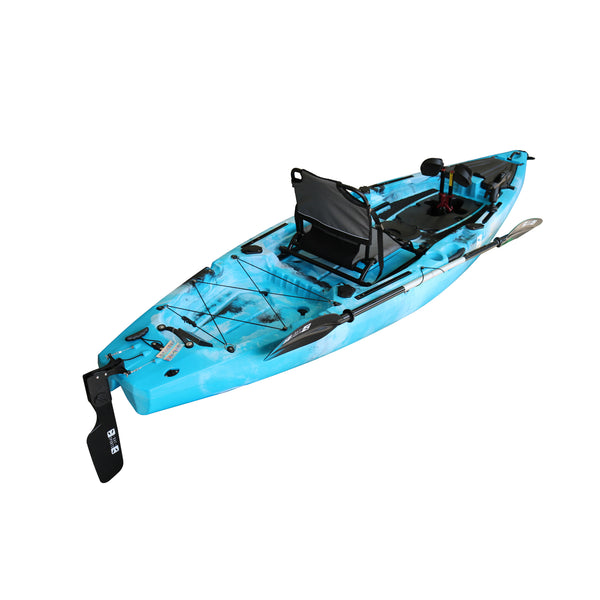 Pedal Pro Fish - 3.6m Pedal-Powered Fishing Kayak Ocean Blue Black Camo2