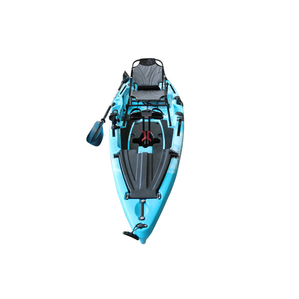 Pedal Pro Fish - 3.6m Pedal-Powered Fishing Kayak Ocean Blue Black Camo 4