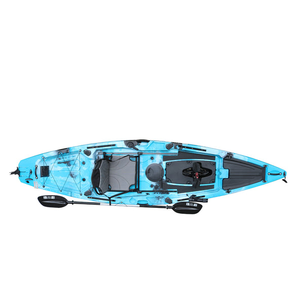 Pedal Pro Fish - 3.6m Pedal-Powered Fishing Kayak Ocean Blue Black Camo 7