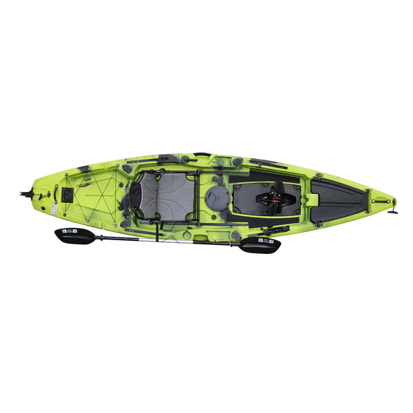 Pedal Pro Fish - 3.6m Pedal-Powered Fishing Kayak Apple Green Black Camo 7