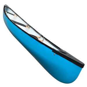 Escapade 400 - 4.86m 4-Person Canoe blue side view
