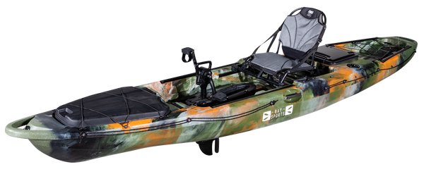 Pedal Pro FishXL 4m 13ft Pedal Powered FIshing Kayak Jungle Camo Front Side