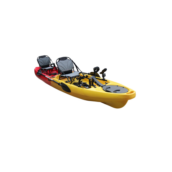 PedalProFish-4.3m Tandem Pedal Powered Fishing kayak Red/Yellow