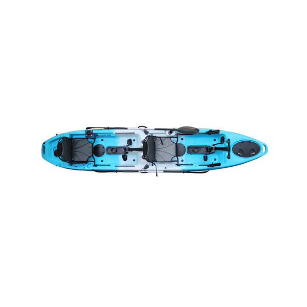 PedalProFish-4.3m Tandem Pedal Powered Fishing kayak Blue/White